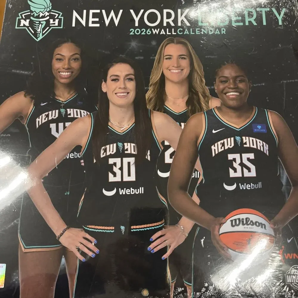 WNBA New York Liberty Basketball 2026 Wall Calendar Team Pictures Stewie Sabrina